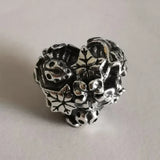 925 Silver Butterfly Heart Charm for European Bracelet