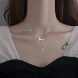 925 Sterling Silver Butterfly Necklace Female Sweet Temperament Flower