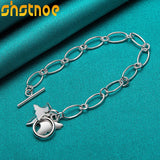 925 Silver Butterfly Pendant Bracelet for Women