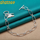 925 Silver Butterfly Pendant Bracelet for Women