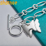 925 Silver Butterfly Pendant Bracelet for Women
