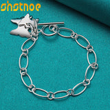 925 Silver Butterfly Pendant Bracelet for Women