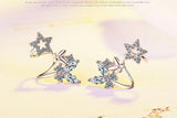925 Silver Butterfly Star Cz Stud Earring For Women Gift S-e331