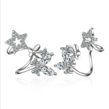 925 Silver Butterfly Star Cz Stud Earring For Women Gift S-e331