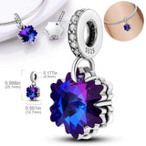 925 Silver Butterfly Glass Stone Charm Bead Pendant