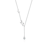 925 Silver Butterfly Tassel Diamond Necklace for Women