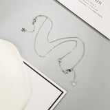 925 Silver Butterfly Tassel Diamond Necklace for Women