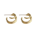 925 Silver C Hoop Earrings French Style Wedding Party Jewelry
