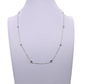 925 Silver CZ Chain Necklace 5A Cubic Zirconia Double Triple Row Collar