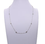 925 Silver CZ Chain Necklace 5A Cubic Zirconia Double Triple Row Collar