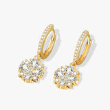 925 Silver CZ Cross Heart Earrings Charm Women Jewelry