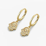 925 Silver CZ Cross Heart Earrings Charm Women Jewelry