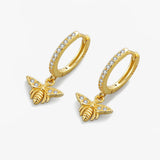 925 Silver CZ Cross Heart Earrings Charm Women Jewelry