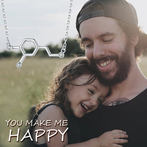 925-Silver Caffeine Molecule Dopamine Necklace