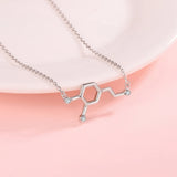925-Silver Caffeine Molecule Dopamine Necklace
