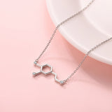 925-Silver Caffeine Molecule Dopamine Necklace