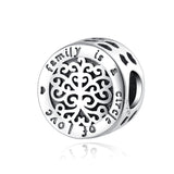 925 Silver Dog MOM Crown Charm Beads Fit Pendant Bracelet