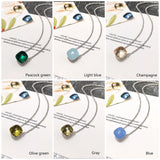 925 Silver Candy Style Pendants Red Green Yellow Crystal Necklaces For Women