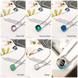 925 Silver Candy Style Pendants Red Green Yellow Crystal Necklaces For Women