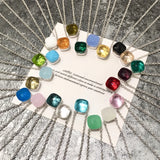925 Silver Candy Style Pendants Red Green Yellow Crystal Necklaces For Women