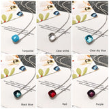 925 Silver Candy Style Pendants Red Green Yellow Crystal Necklaces For Women