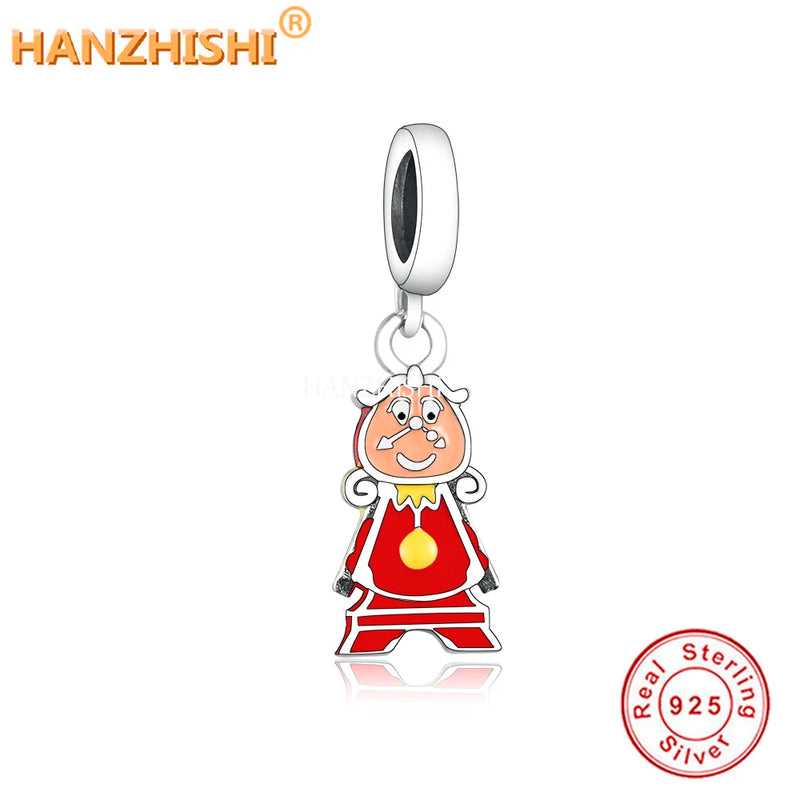 925 Silver Pig Charms Bead for Bracelet, Red Clothes, Gift