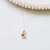 925 Sterling Silver Cartoon Elk Pendant Necklace For Women