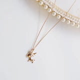925 Sterling Silver Cartoon Elk Pendant Necklace For Women