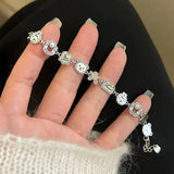 Sterling Silver Cartoon Gingerbread Man Bear Bracelet Jewelry Charm