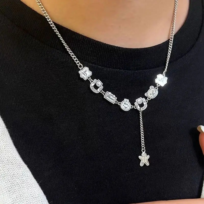 925 Silver Gingerbread Man Bear Jewelry Set
