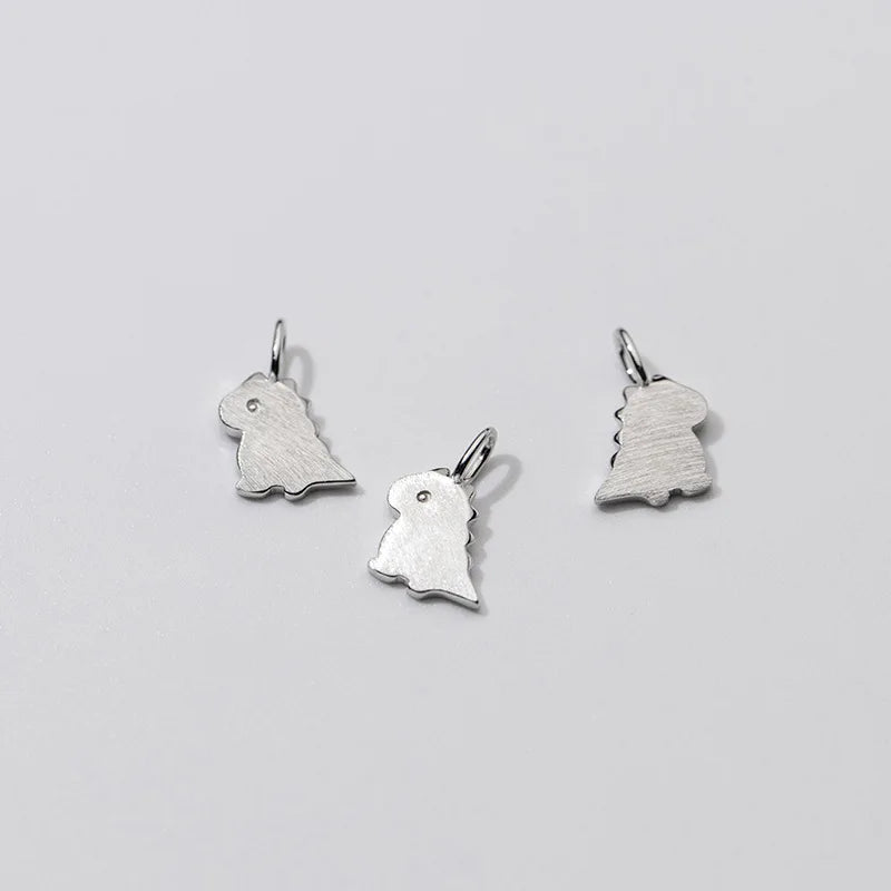 925 Sterling Silver Dinosaur Charms Necklace DIY Women Jewelry Making