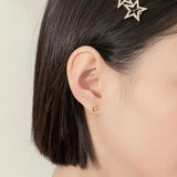 925 Silver Cat Stud Earrings Zircon Screw Lady Jewelry Gift