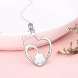 925 Silver Cat Claw Necklace Hollow Cat Shape for Women