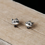Sterling Silver Cat Stud Earrings Vintage Wedding Jewelry