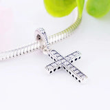 925 Silver Catholic Rosary Cross Faith Bead Pan Charm Bracelet Necklace