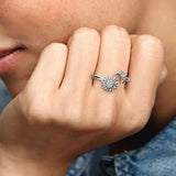925 Silver Sun Moon Ring Set Earrings Gift