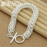 Sterling Silver Centipede Chain Bracelet for Women Men