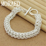 Sterling Silver Centipede Chain Bracelet for Women Men