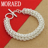 Sterling Silver Centipede Chain Bracelet for Women Men