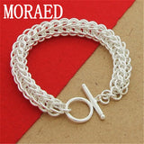 Sterling Silver Centipede Chain Bracelet for Women Men