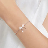 Sterling Silver Bowknot Charm Bracelet Set