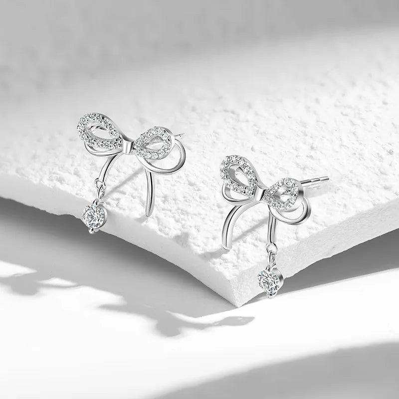 Sterling Silver Bowknot Charm Bracelet Set