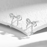 Sterling Silver Bowknot Charm Bracelet Set
