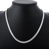 6MM Sideways Necklace 925 Silver 18K Plated Party Gift Wedding Jewelry