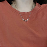 925 Silver Chain Choker Necklace Women Fine Jewelry Wedding Party Gift