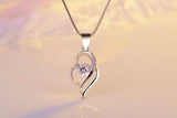 925 Silver Chain Choker Necklace Crystal CZ Love Heart Pendant Necklaces
