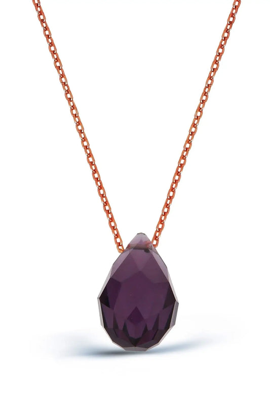 925 Silver Chain Amethyst Crystal Necklace