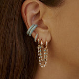 925 Silver Chain Dangle Earrings Zircon Stud Hoop Jewelry