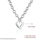925 Silver Double Heart Pendant Chain for Women