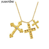 925 Silver Chain Cross Pendant Long Necklace Wedding Punk Charm Jewelry